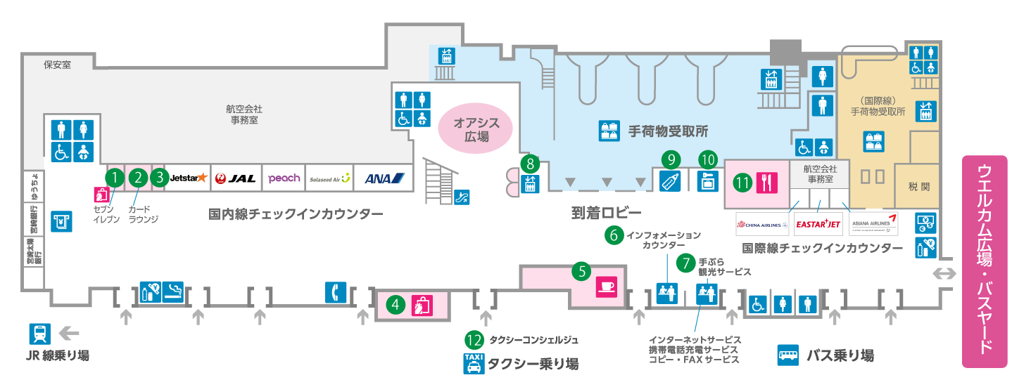 フロアマップ 1f 宮崎ブーゲンビリア空港